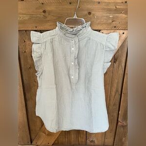 H&M Light Gray Ruffled Blouse